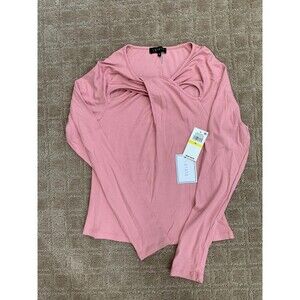1 STATE Nordstrom Ribbed Cutout Top Women's M Pink Ballarinacore Girlie Coquette